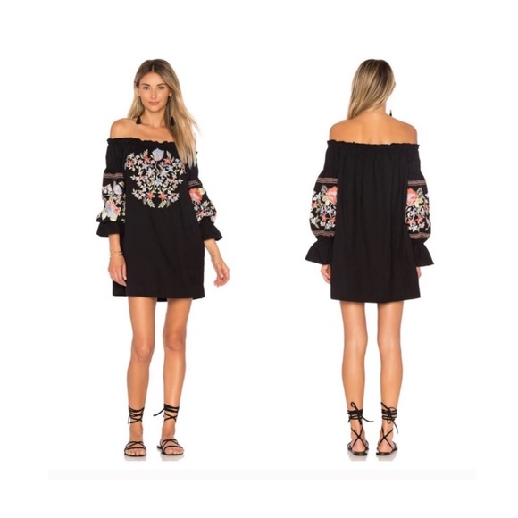 Free People Dresses & Skirts - Free People • Embroidered Off-Shoulder Dress